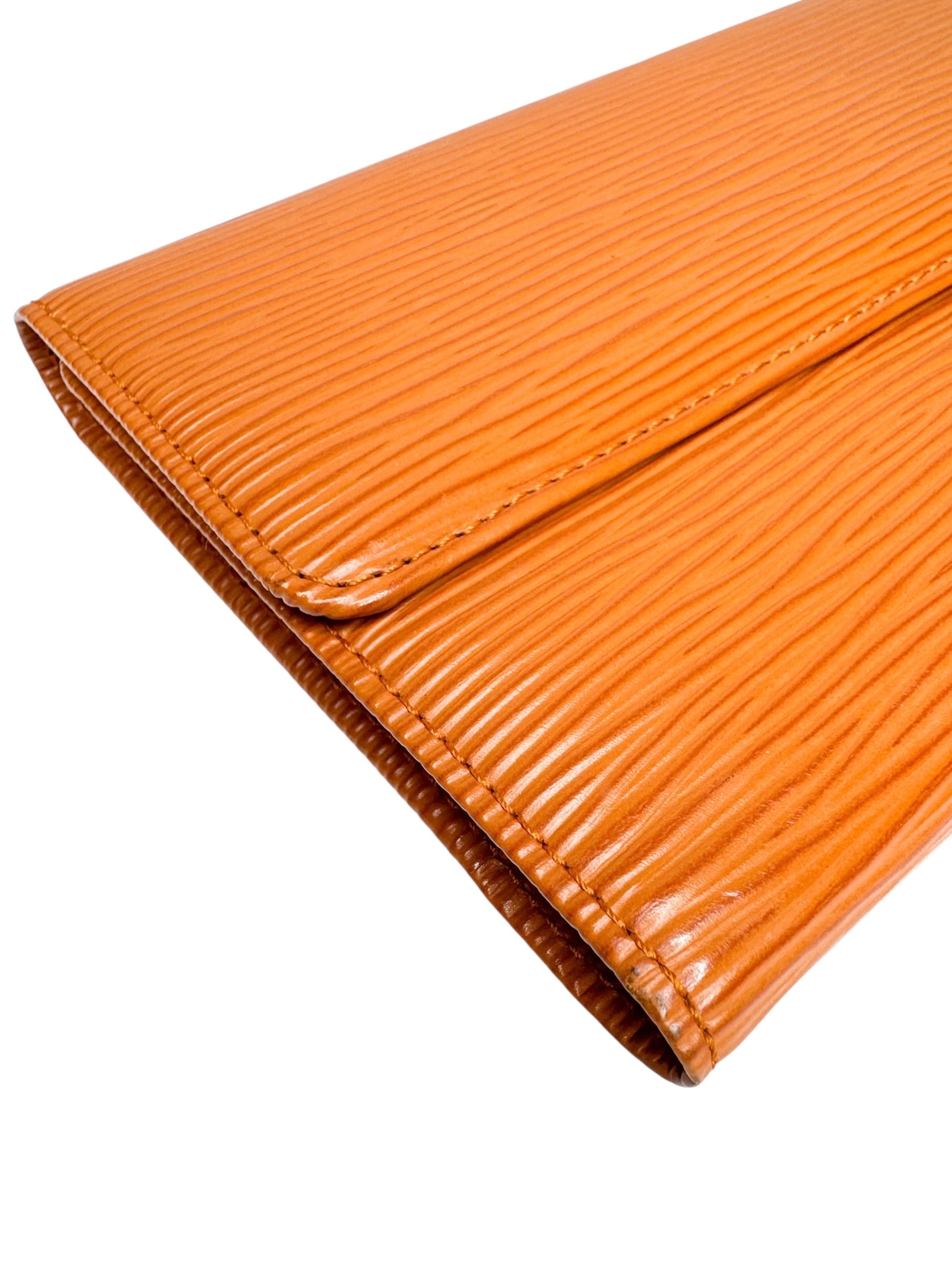 Louis Vuitton Orange Epi Leather Sarah Wallet