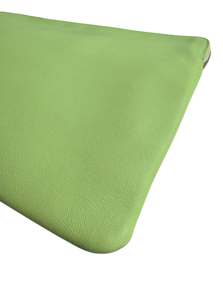 Celine Green Leather Solo Clutch Bag