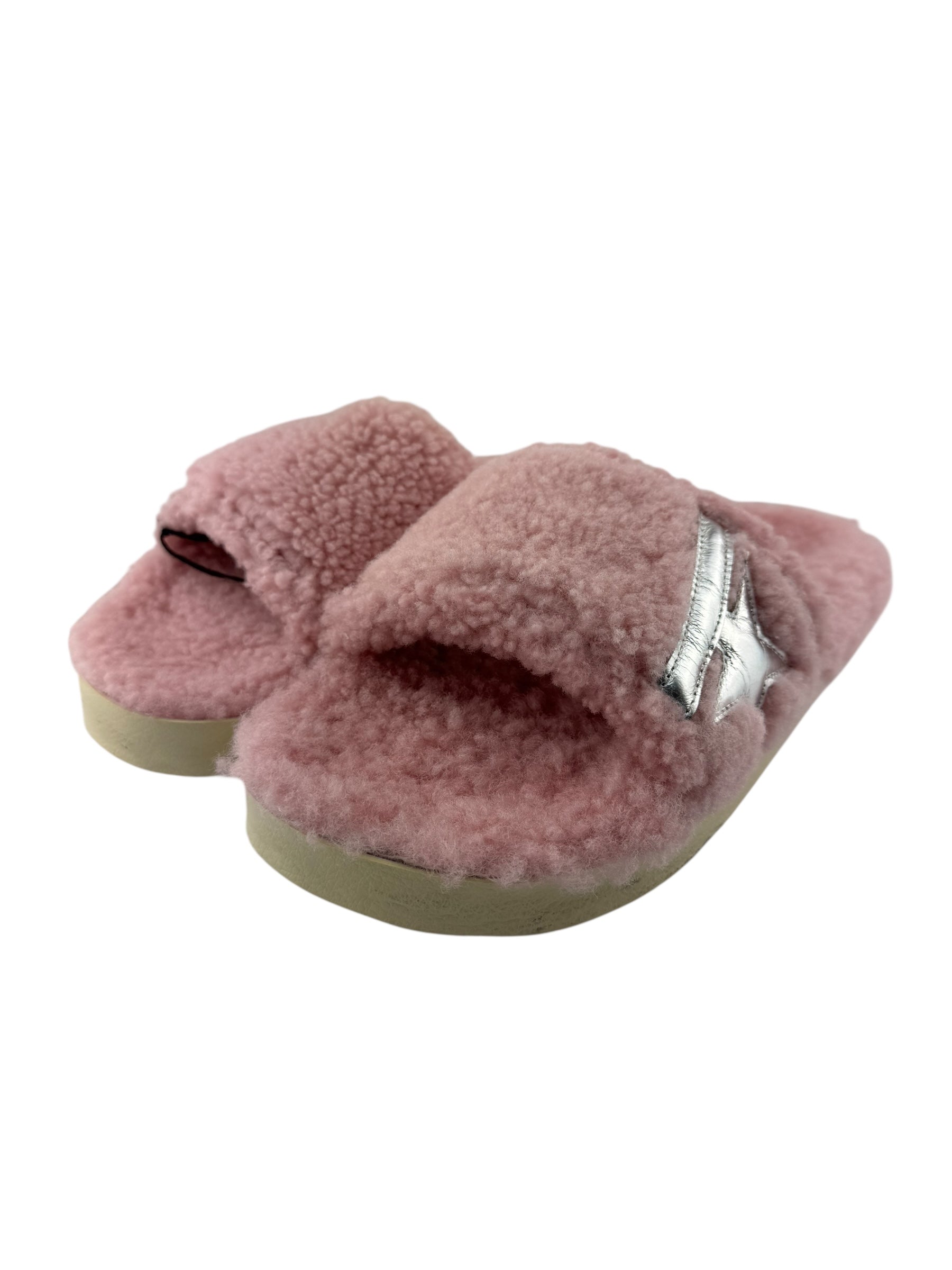 Golden Goose Pink Shearling Poolstar Slides Size 41