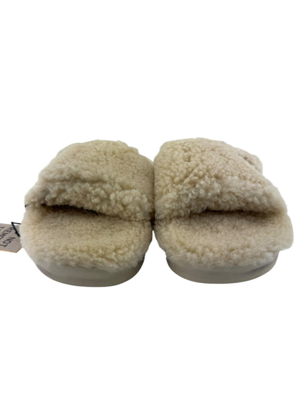 Golden Goose Beige Shearling Glitter Poolstar Slides Size 40