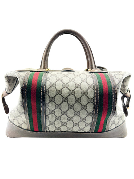 Gucci Brown Coated Supreme Canvas Vintage Satchel Bag