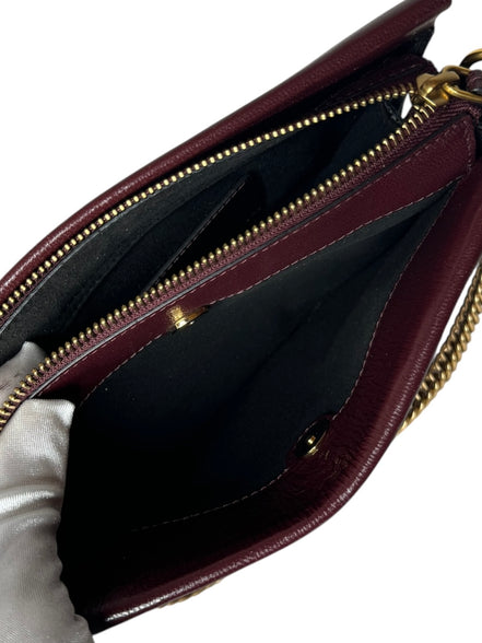 Givenchy Burgundy Leather Accordion Crossbody Handbag