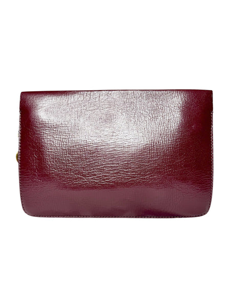 Givenchy Burgundy Leather Accordion Crossbody Handbag