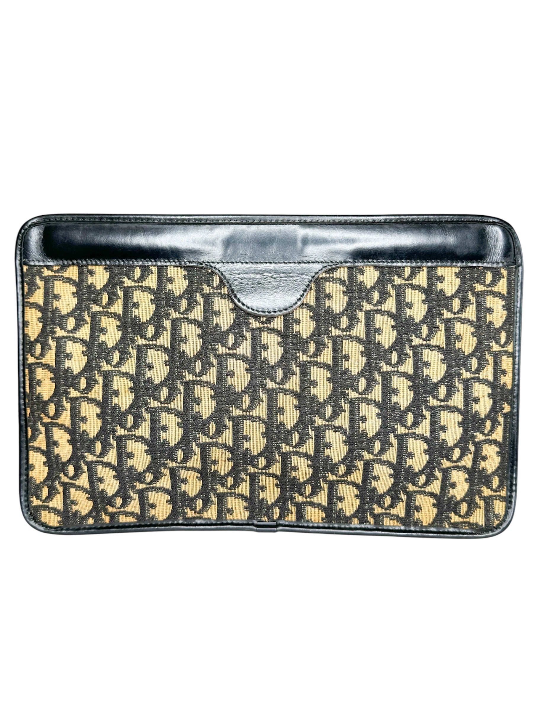 Christian Dior Navy Canvas Trotter Clutch