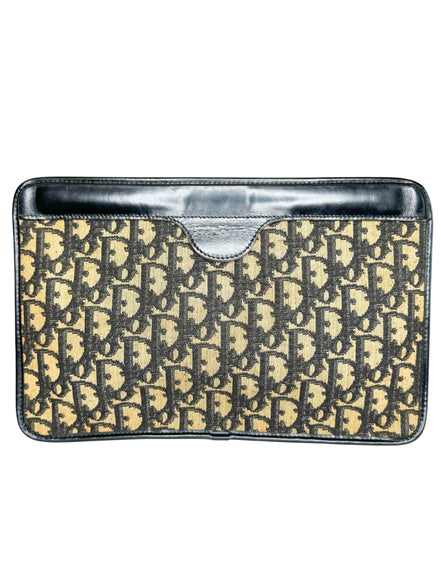 Christian Dior Navy Canvas Trotter Clutch