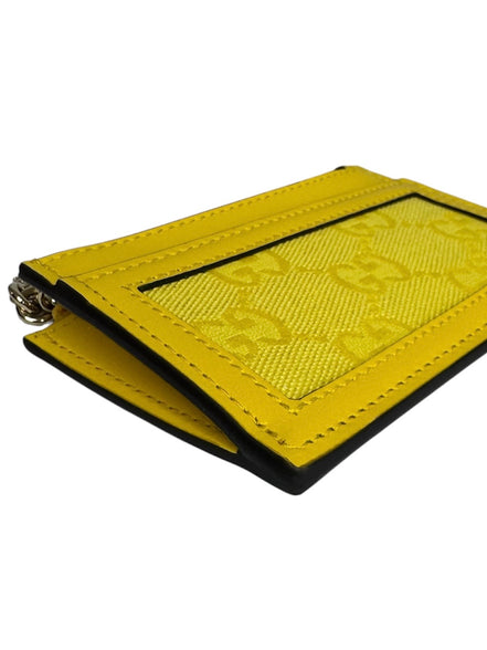 Gucci Yellow GG Canvas and Leather Card Case (Full Set/Never Used)