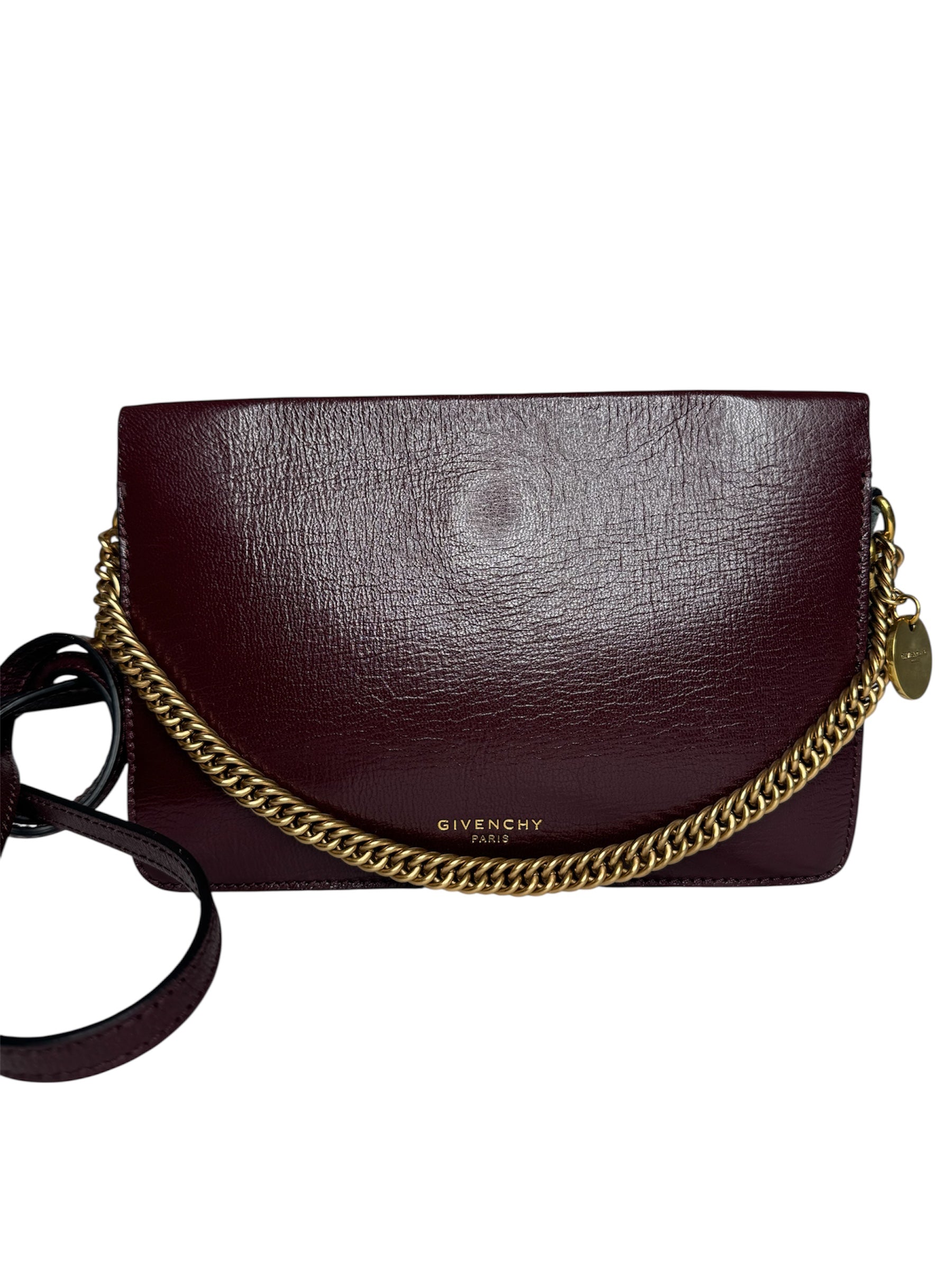 Givenchy Burgundy Leather Accordion Crossbody Handbag