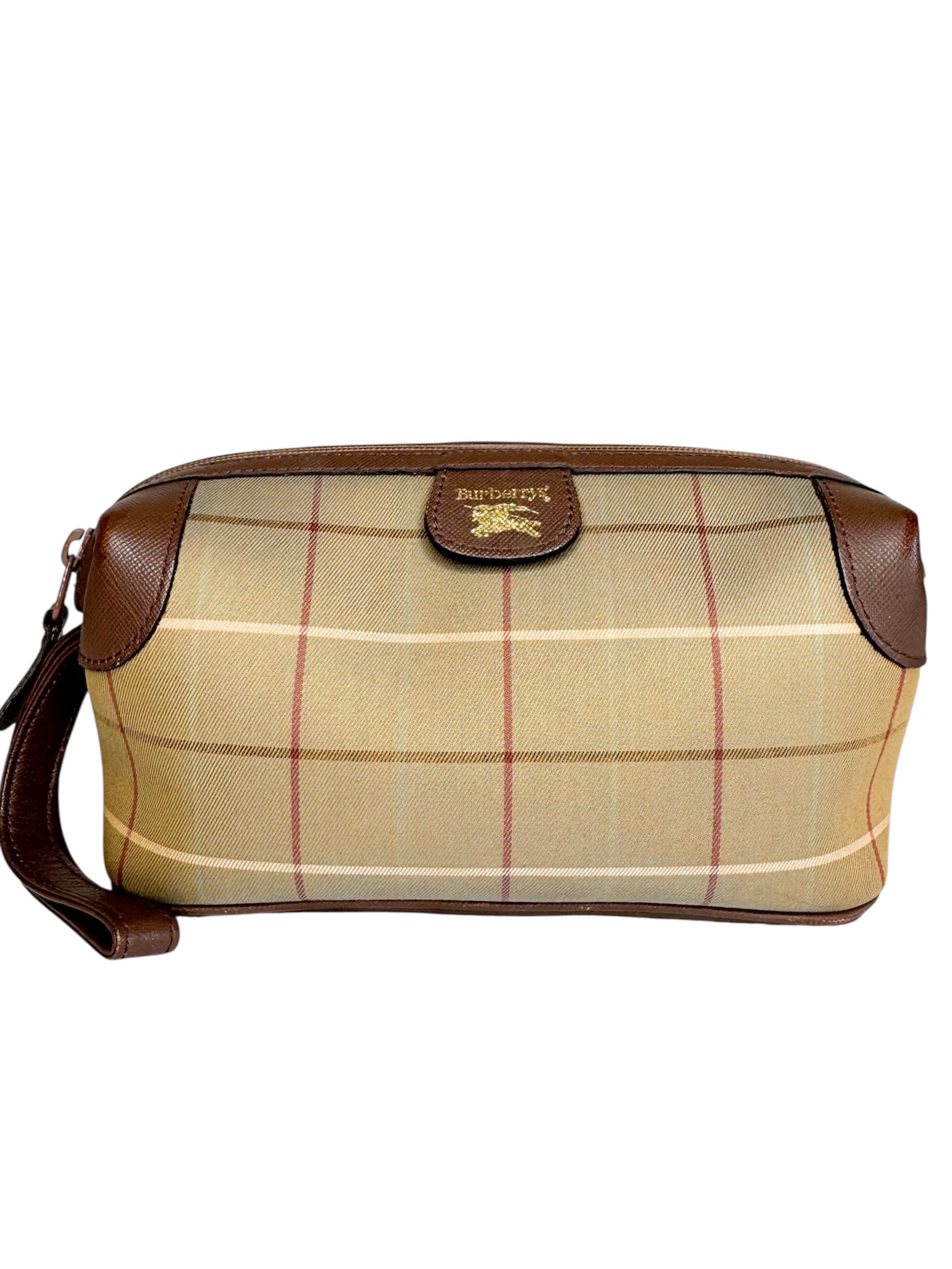 Burberry's Vintage Nova Plaid Toiletry/Cosmetic Bag