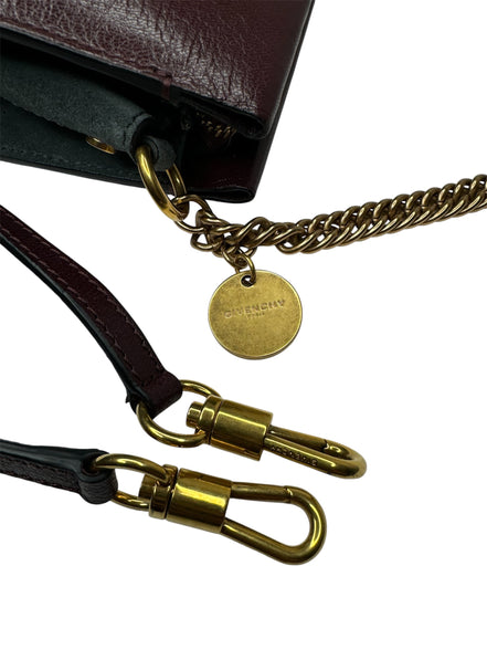 Givenchy Burgundy Leather Accordion Crossbody Handbag