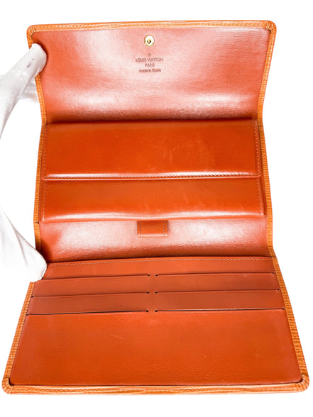 Louis Vuitton Orange Epi Leather Sarah Wallet