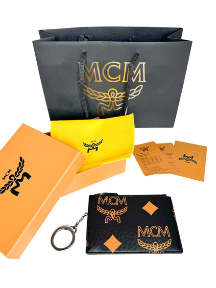 MCM Black Visetos Monogram Large Key Case (Full Set/Never Used)