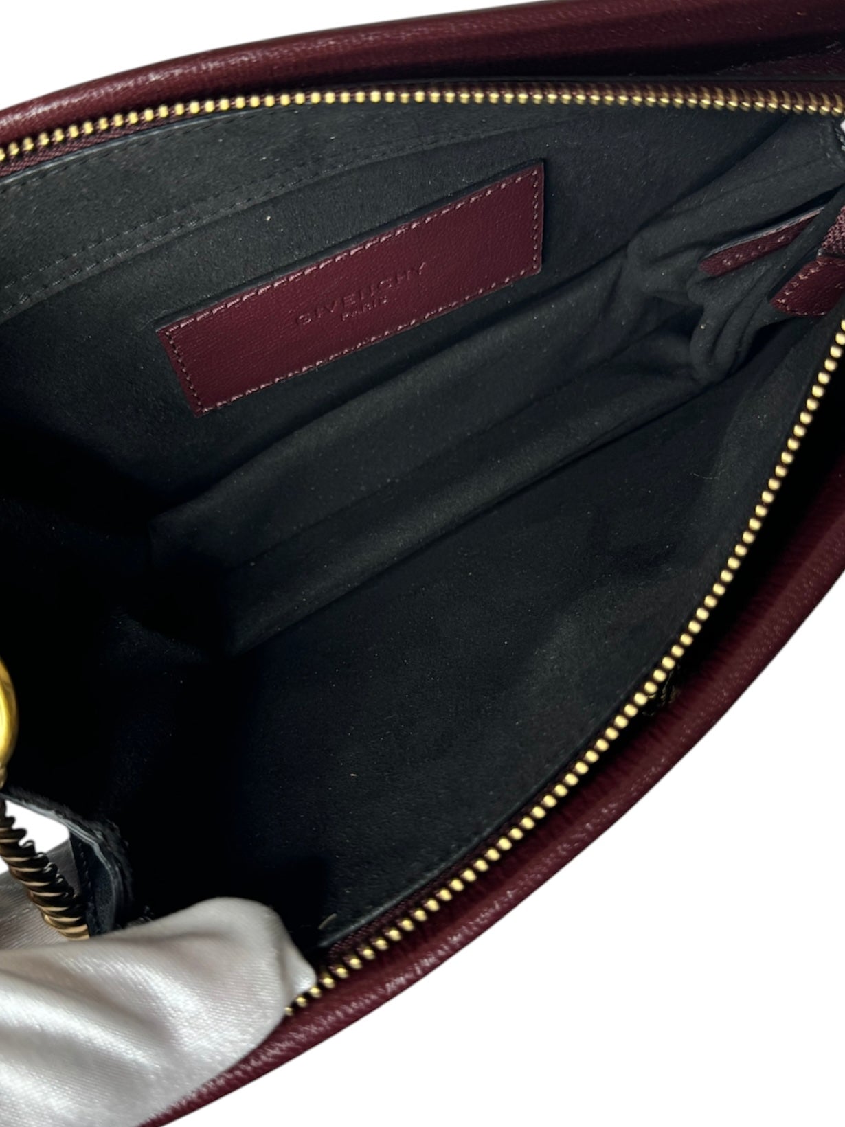 Givenchy Burgundy Leather Accordion Crossbody Handbag