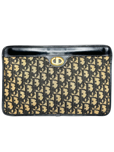 Christian Dior Navy Canvas Trotter Clutch