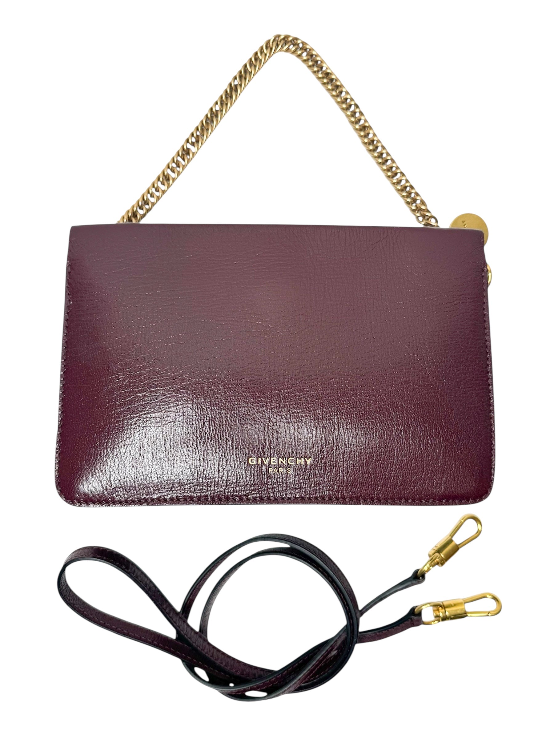 Givenchy Burgundy Leather Accordion Crossbody Handbag
