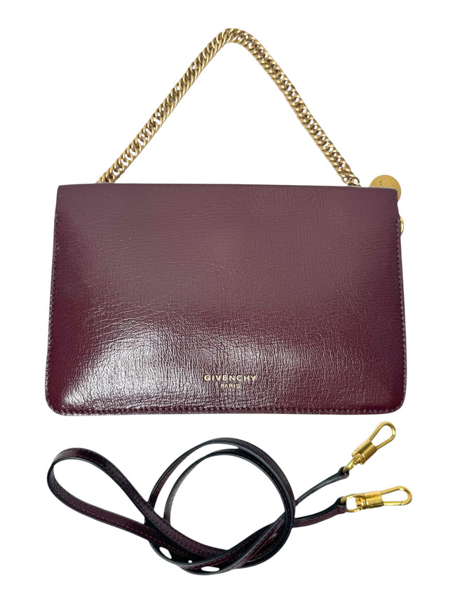 Givenchy Burgundy Leather Accordion Crossbody Handbag