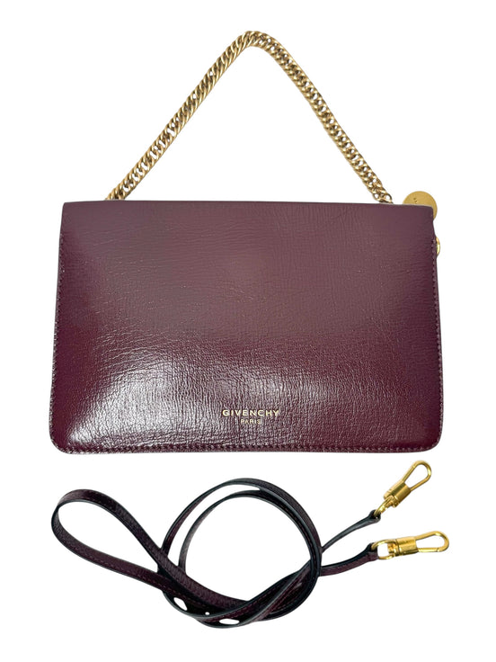 Givenchy Burgundy Leather Accordion Crossbody Handbag