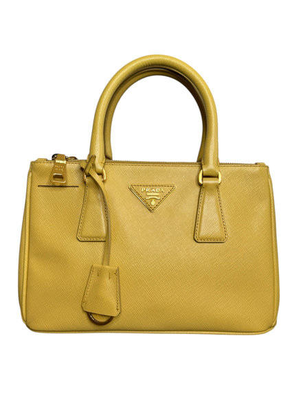 Prada Yellow Leather Small Galleria Handbag