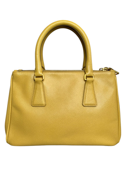 Prada Yellow Leather Small Galleria Handbag