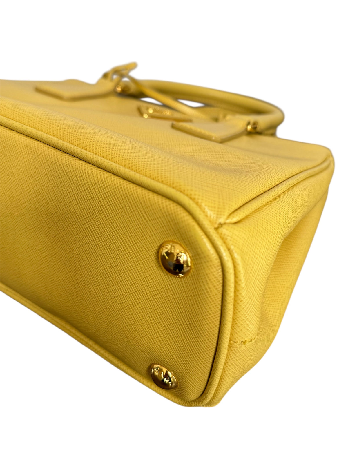 Prada Yellow Leather Small Galleria Handbag