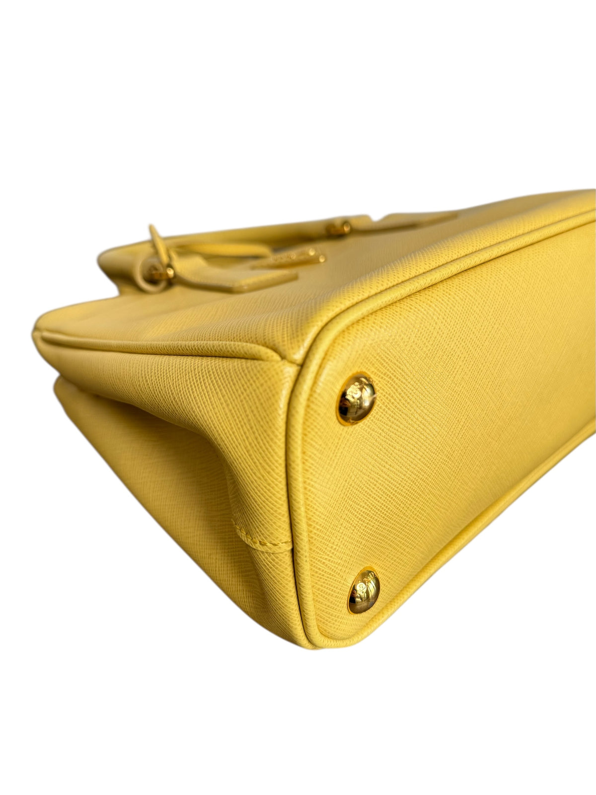 Prada Yellow Leather Small Galleria Handbag