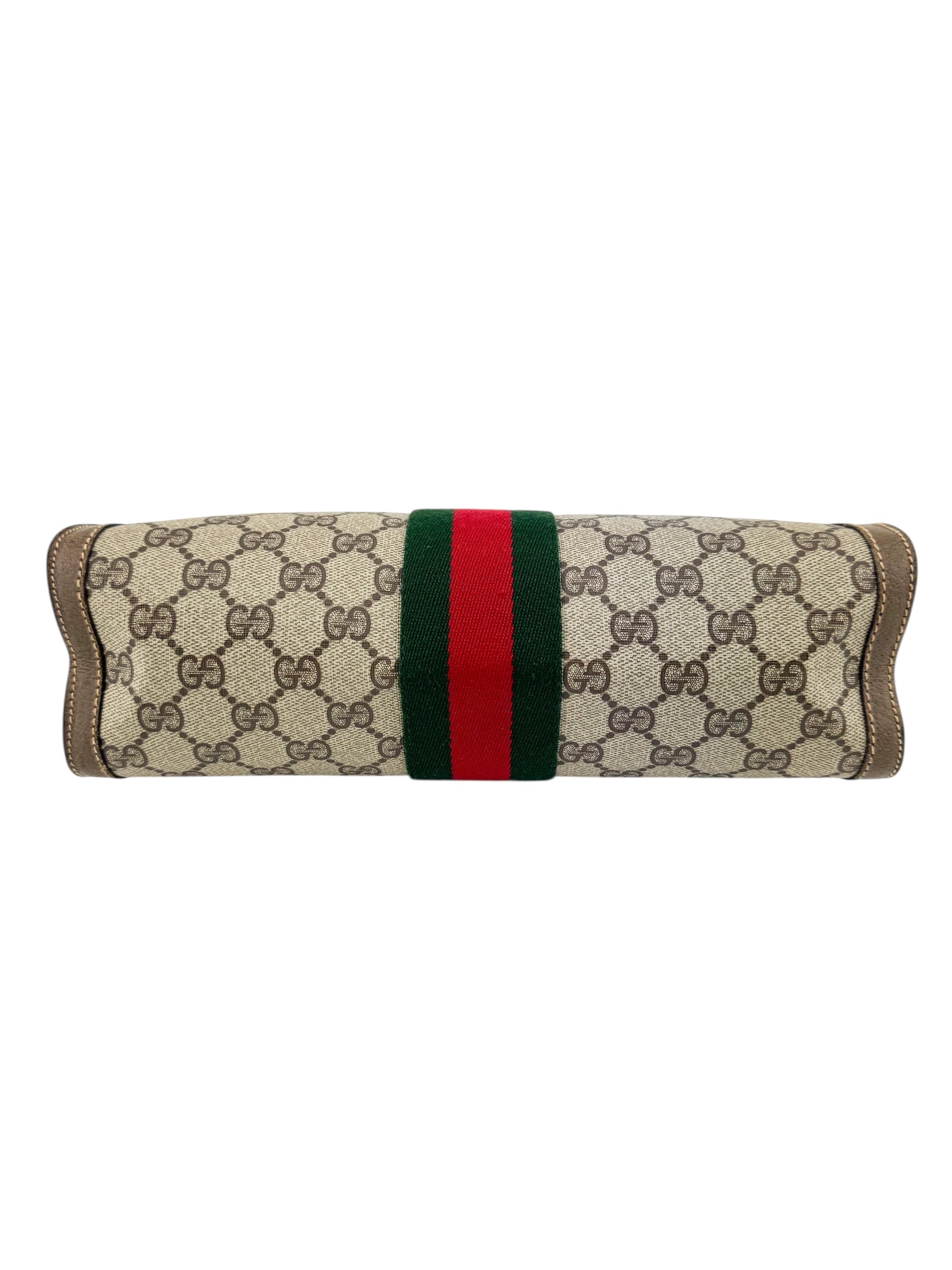 Gucci Brown Supreme Coated Canvas Vintage Clutch