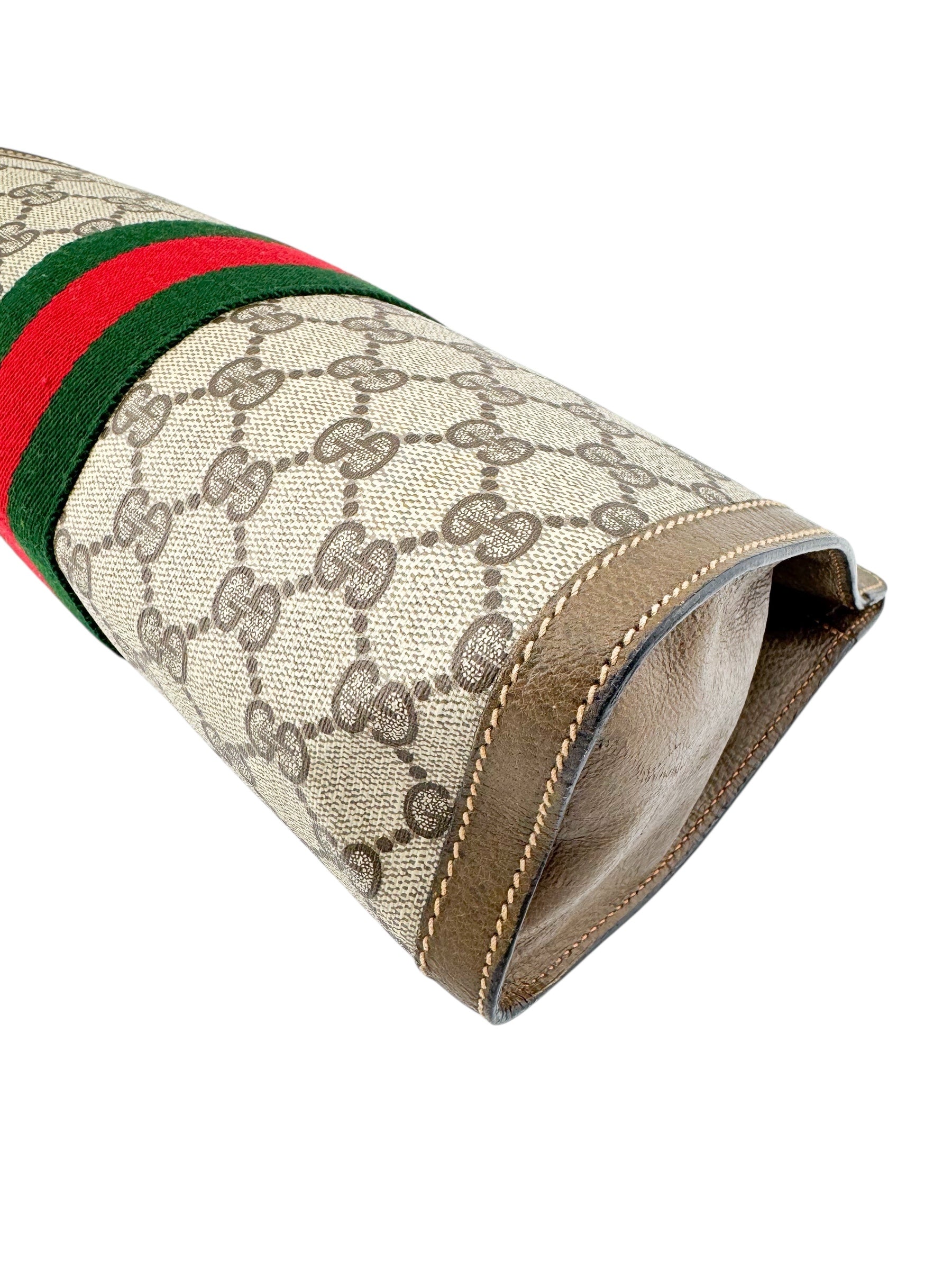 Gucci Brown Supreme Coated Canvas Vintage Clutch