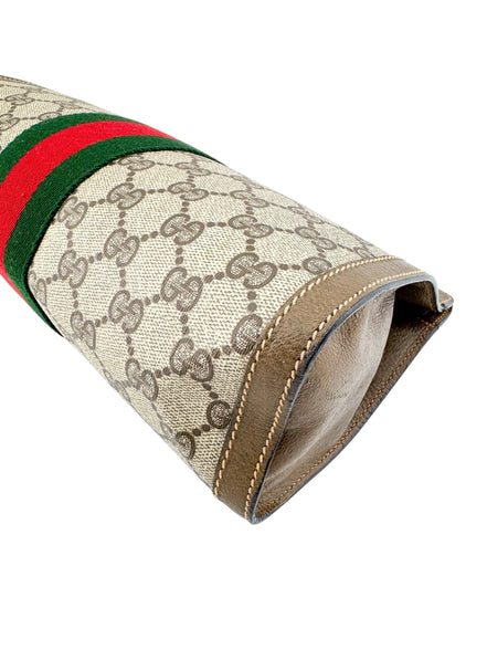 Gucci Brown Supreme Coated Canvas Vintage Clutch