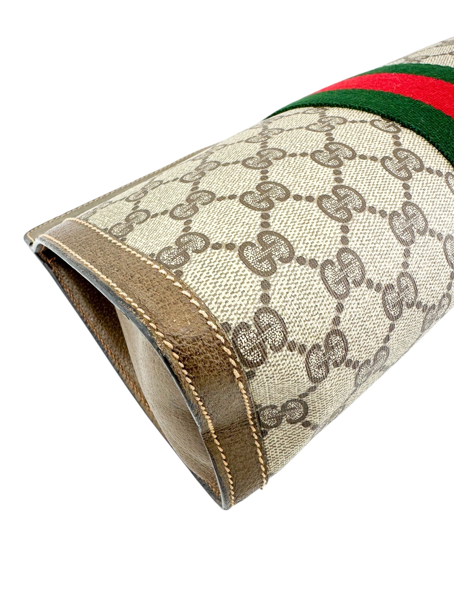 Gucci Brown Supreme Coated Canvas Vintage Clutch