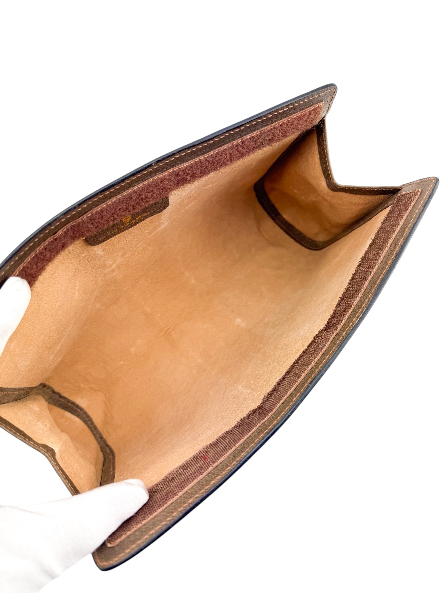Gucci Brown Supreme Coated Canvas Vintage Clutch
