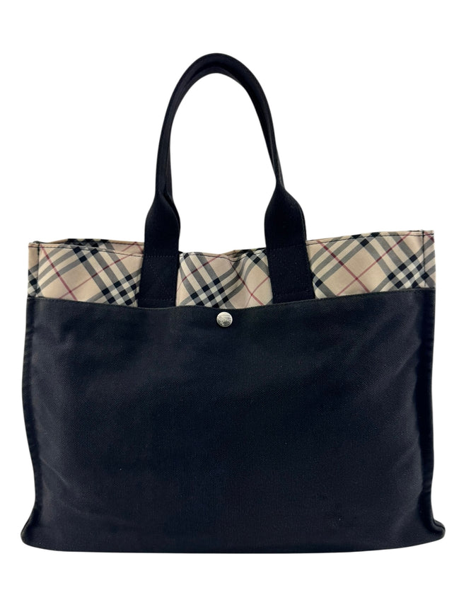 Burberry Black Canvas Vintage Tote Bag