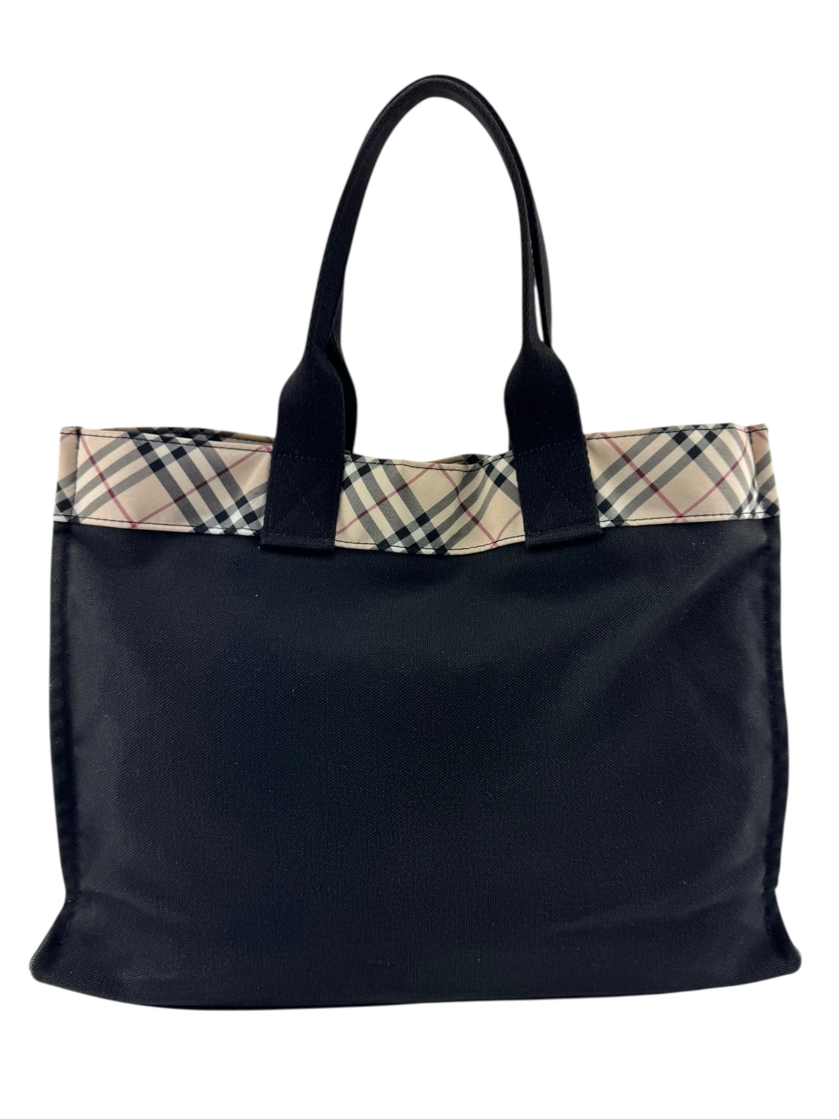 Burberry Black Canvas Vintage Tote Bag