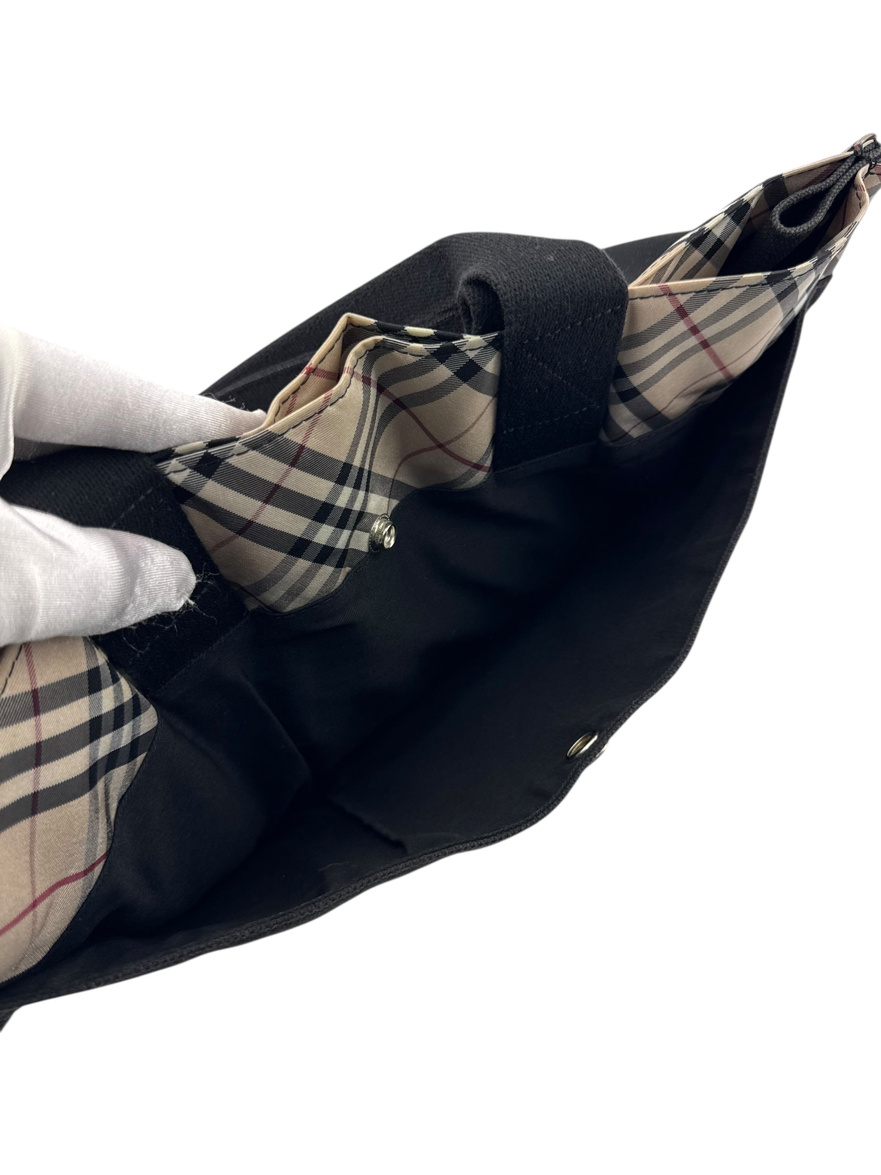 Burberry Black Canvas Vintage Tote Bag