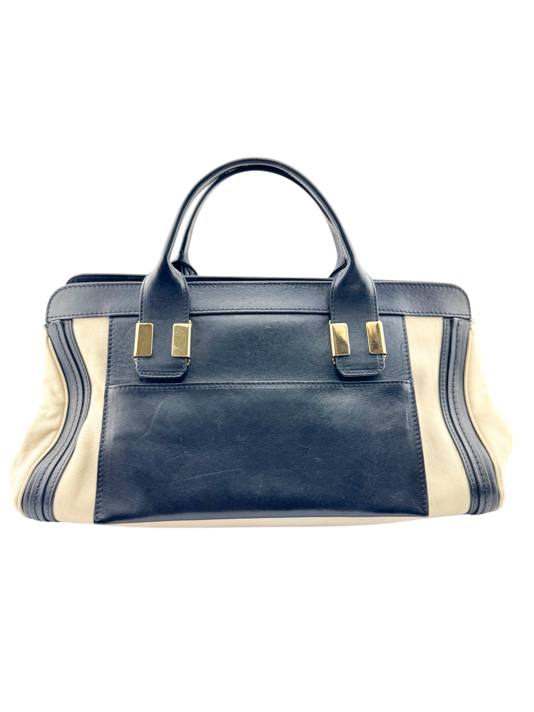 Chloe Black & Ivory Leather Alice Handbag