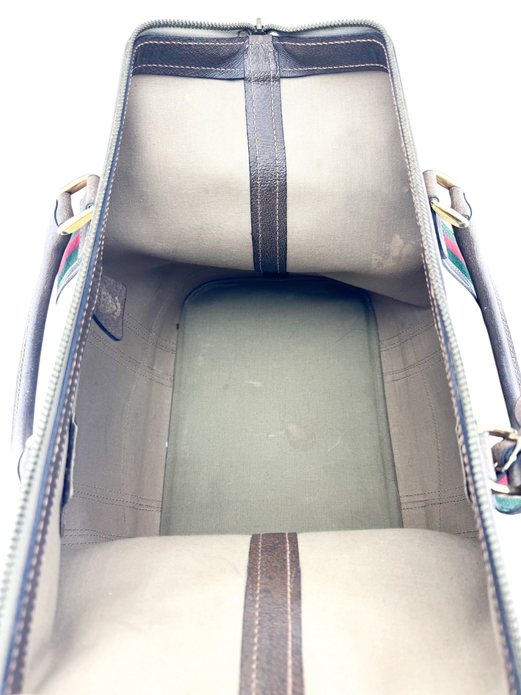 Gucci Brown Coated Supreme Canvas Vintage Satchel Bag