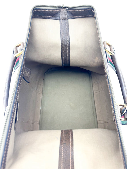 Gucci Brown Coated Supreme Canvas Vintage Satchel Bag
