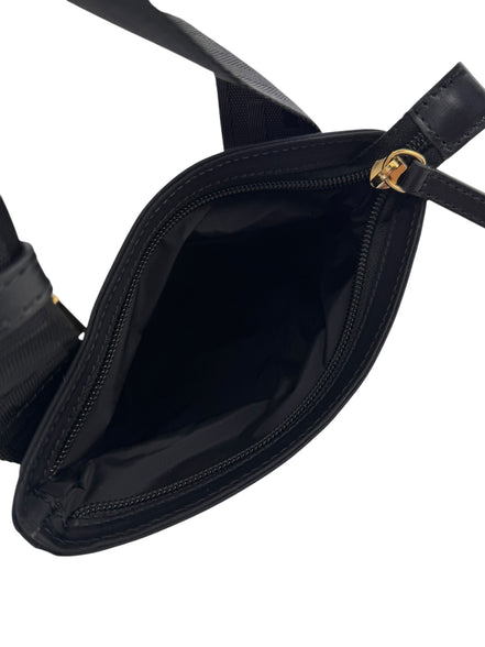 Versace Black Nylon Medusa Crossbody Bag
