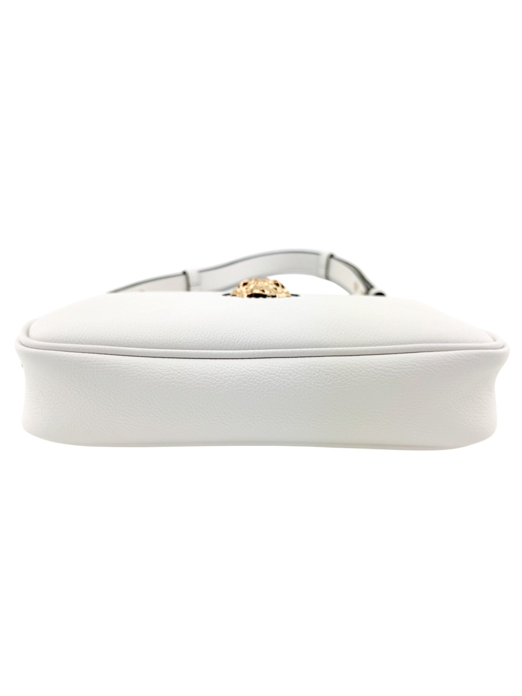 Versace White Leather Medusa Shoulder Handbag