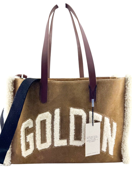 Golden Goose Brown Shearling Tote Shoulder Bag