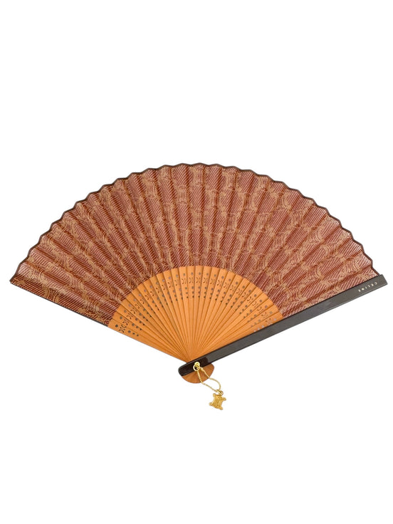 Celine Brown Macadam Wood Hand Fan