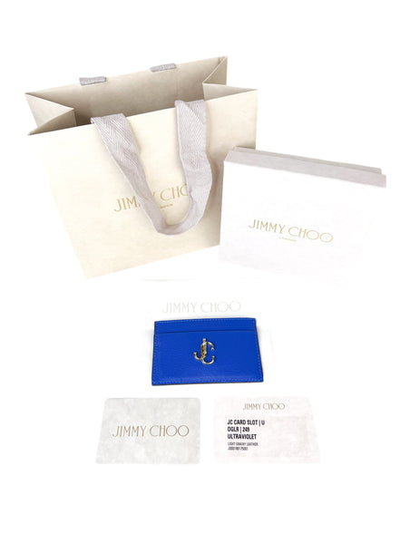 Jimmy Choo Blue Leather Card Holder