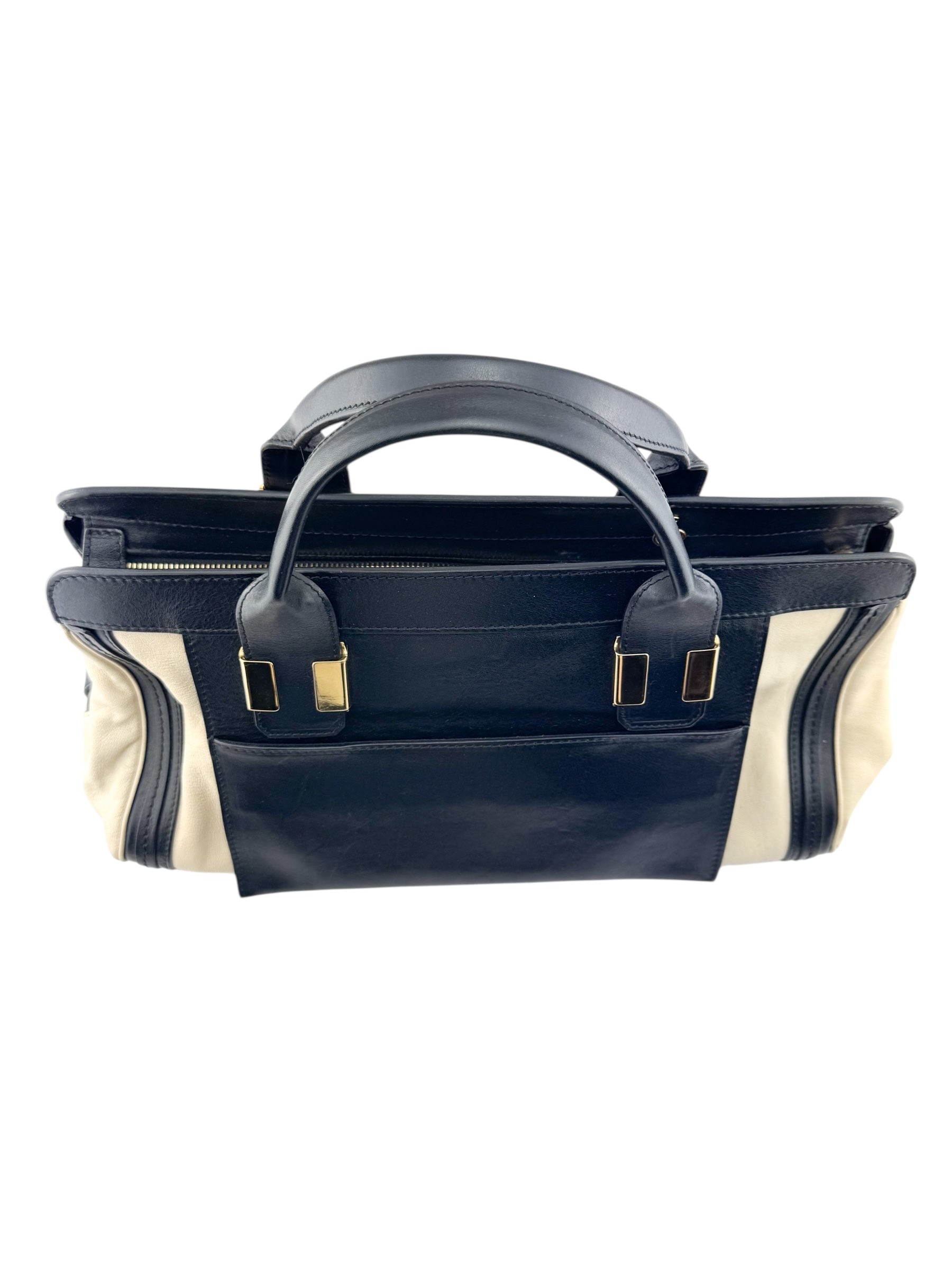 Chloe Black & Ivory Leather Alice Handbag