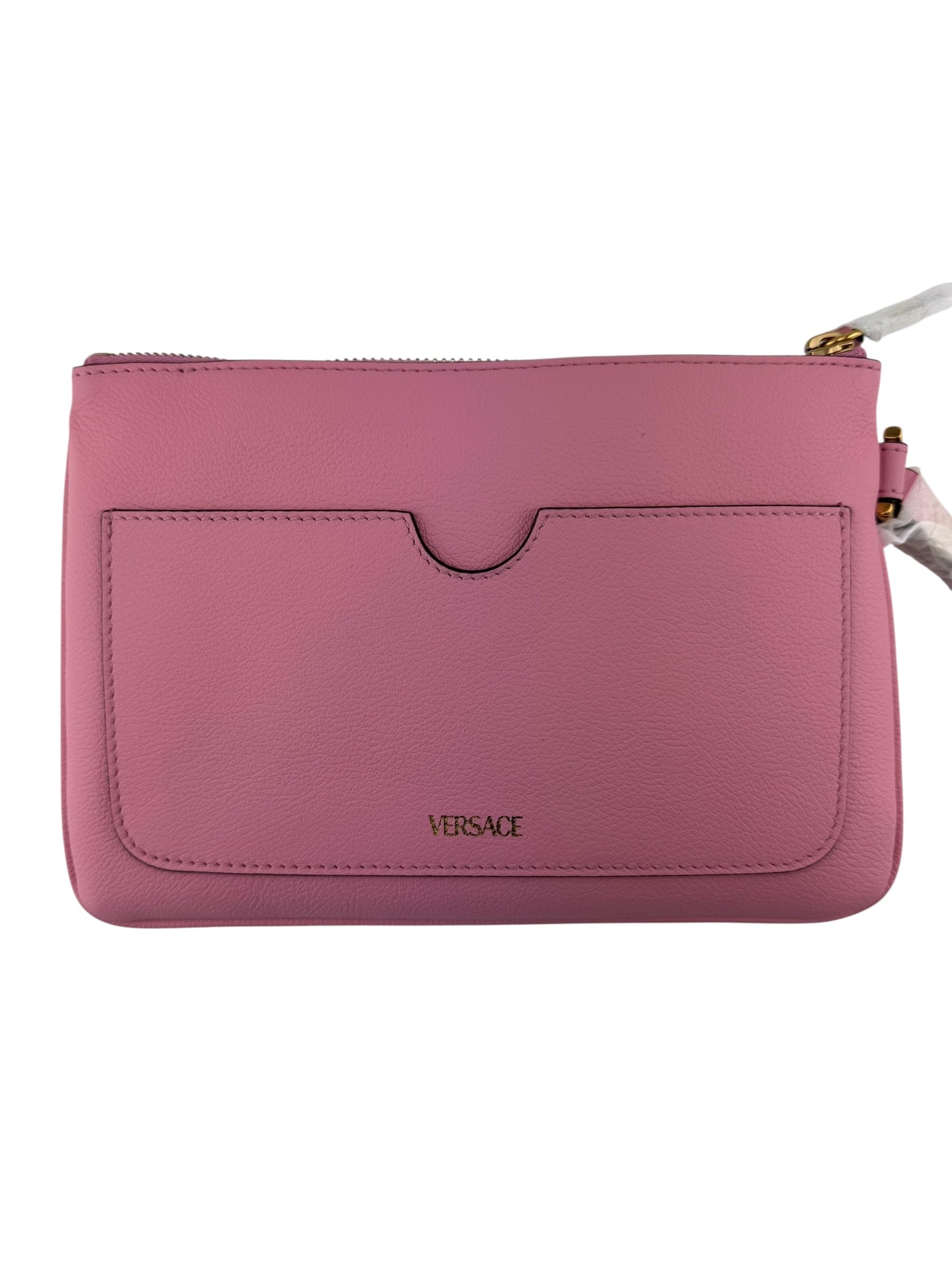 Versace Pink Leather Medusa Wristlet