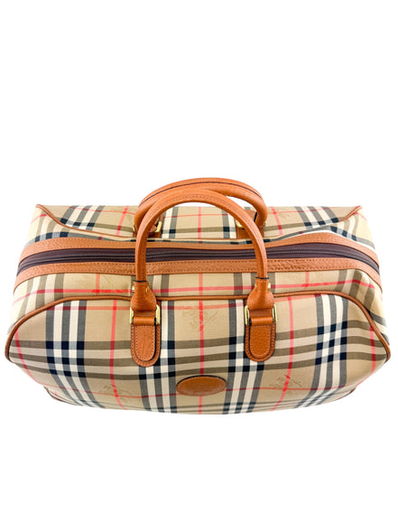 Burberry Beige House Check Monogram Vintage Boston Bag