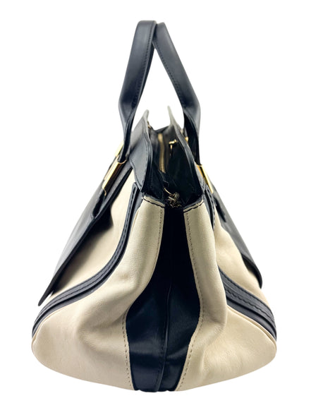 Chloe Black & Ivory Leather Alice Handbag