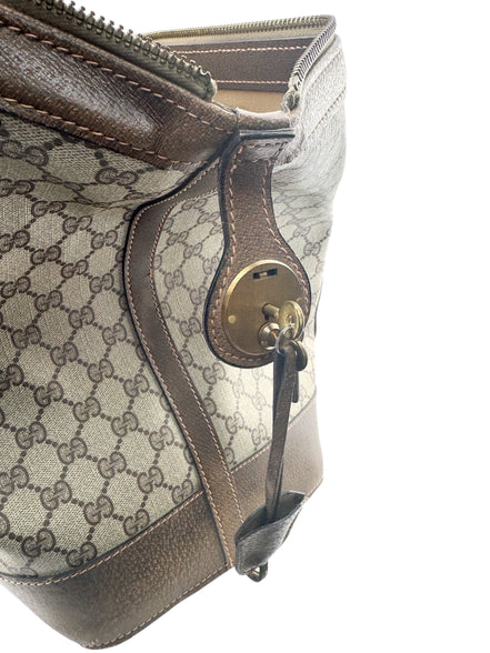 Gucci Brown Coated Supreme Canvas Vintage Satchel Bag