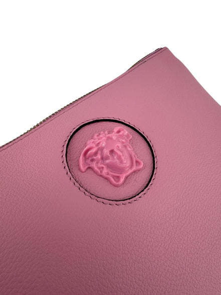 Versace Pink Leather Medusa Wristlet