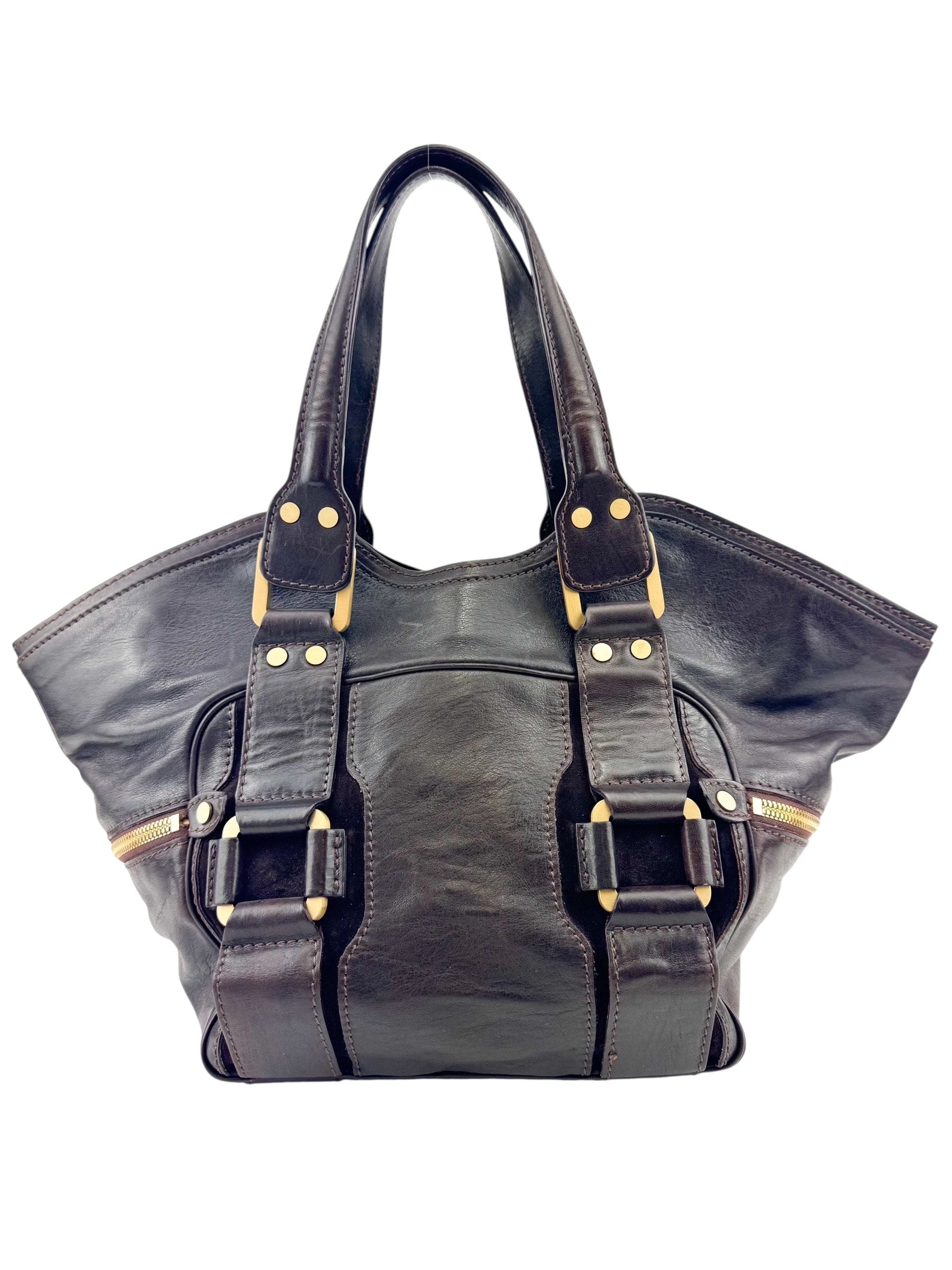 Jimmy Choo Brown Leather Satchel Bag