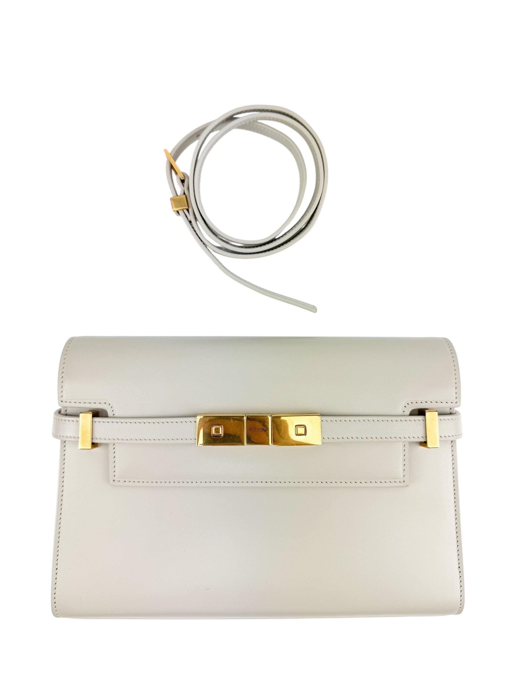 Saint Laurent Ivory Leather Manhattan Shoulder Bag