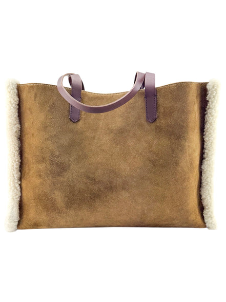 Golden Goose Brown Shearling Tote Shoulder Bag