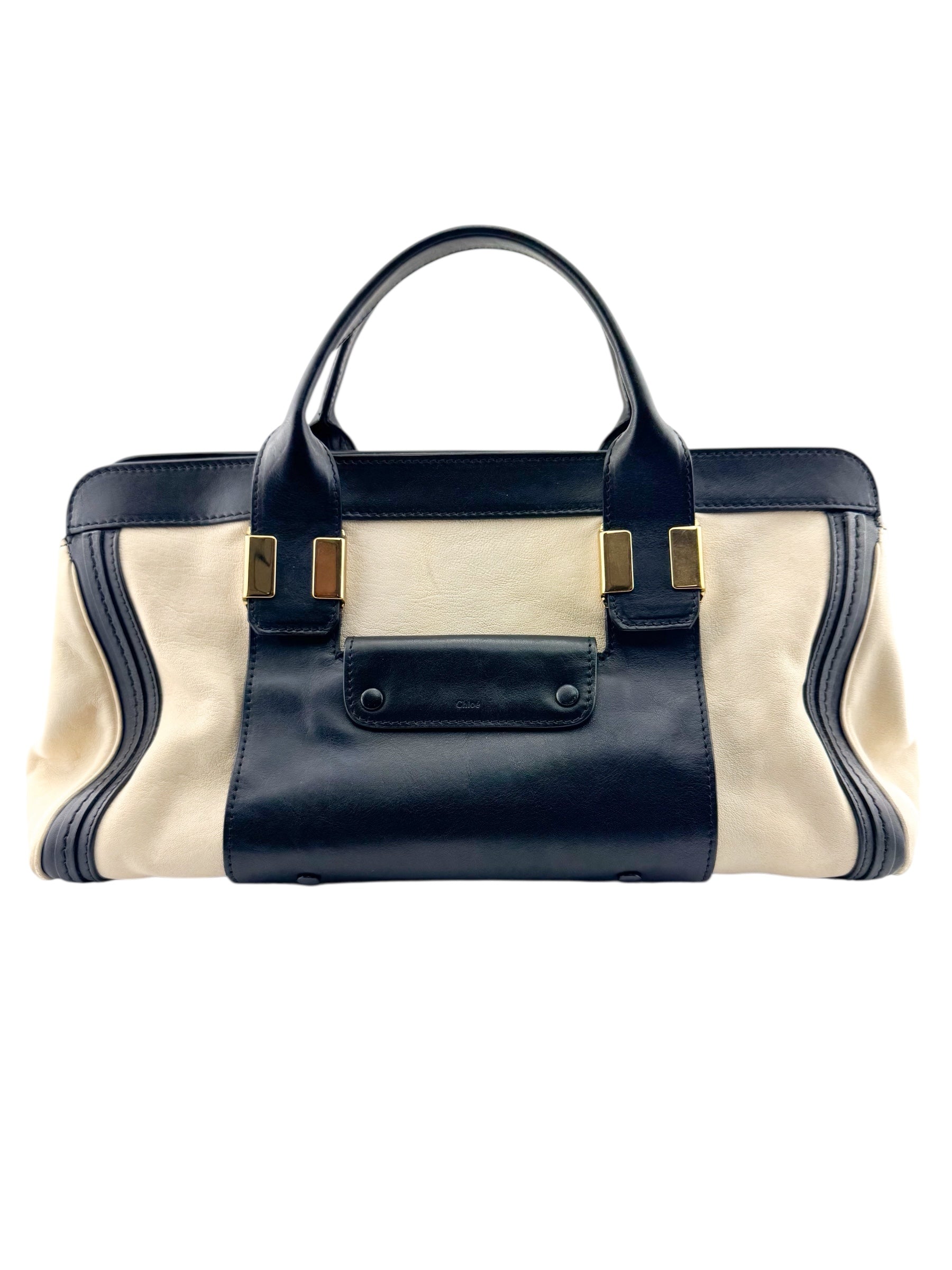 Chloe Black & Ivory Leather Alice Handbag